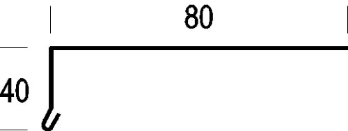 Tagfod 40 x 80 mm. i alu, asfalt caoted Hetag nr. 12a / Jual nr. 12a
