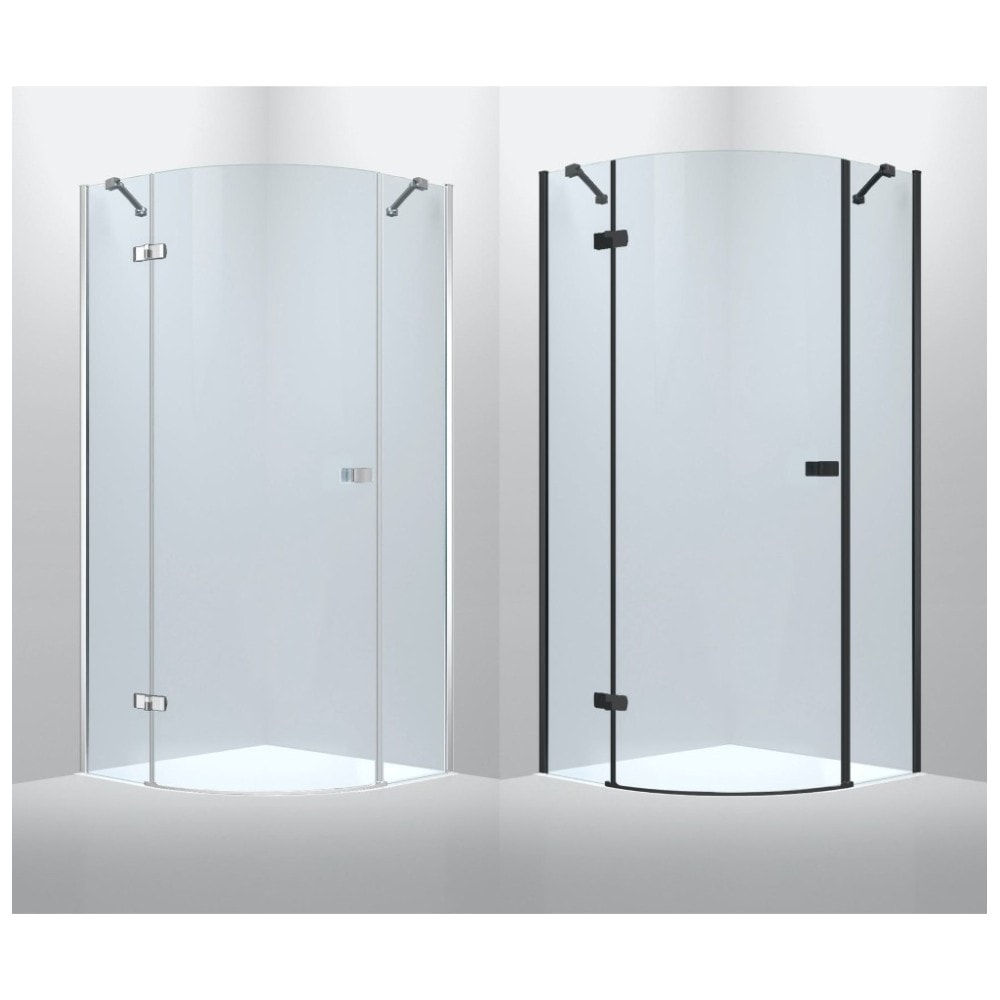 Bathlife Diskret brusehjørne rund venstre klar/krom 100 x 100 x 195 cm