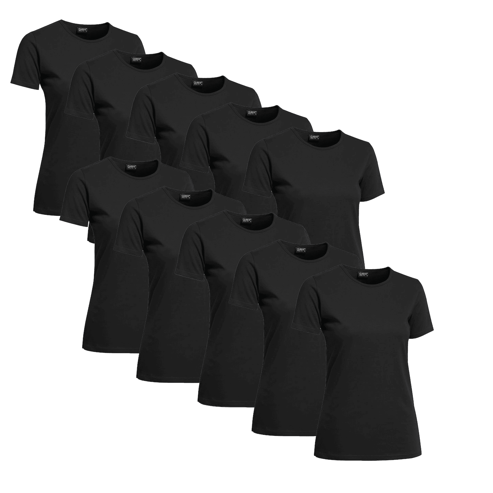 Clique T-shirt Dame 10-pak Sort