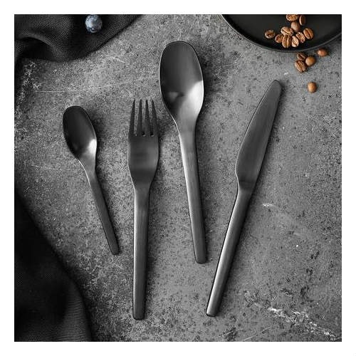 Aida Enso 16 dele bestik i mat sort stål