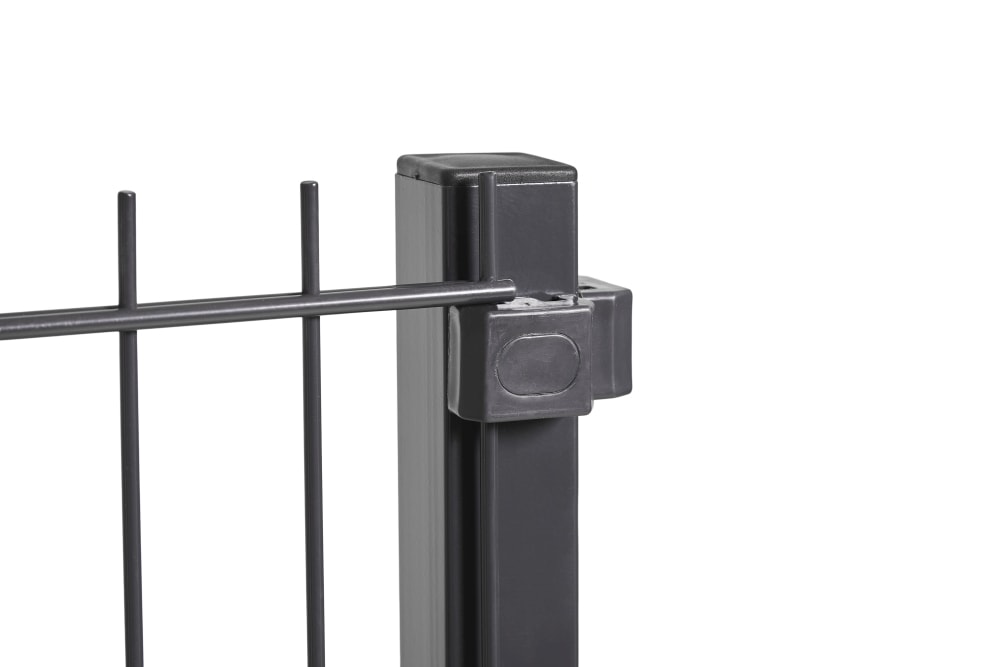 Superroof hjørnestolpe i antracit med beslag til panelhegn 4 x 150 cm
