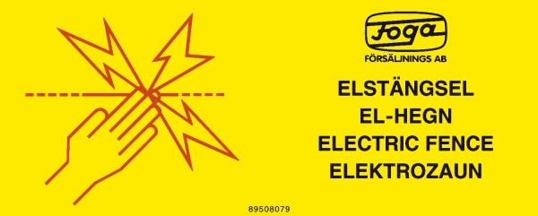 Advarselsskilt "Elhegn"