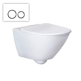 Bathlife Spola væghængt toilet med betjeningsplade i hvid