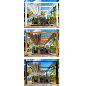Paragon Outdoor Florida pergola lysebrun med let dug 18 m2 350 x 505 cm