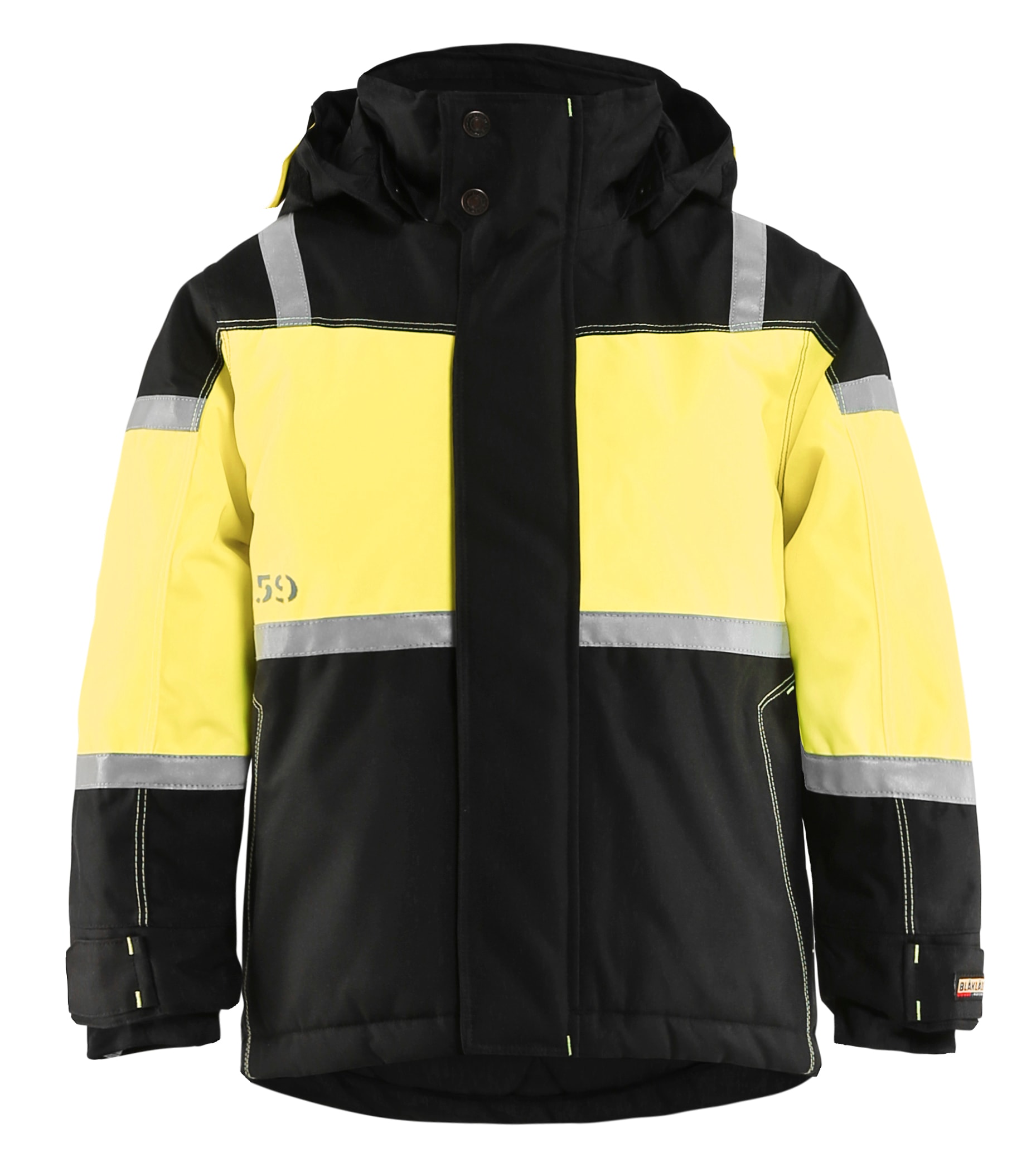Blåkläder Børne Vinterjakke - Sort/High Vis Gul - C140