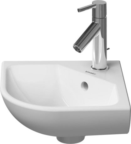 Duravit ME by Starck hjørnevask med overløb 1 hanehul 435 x 380 mm