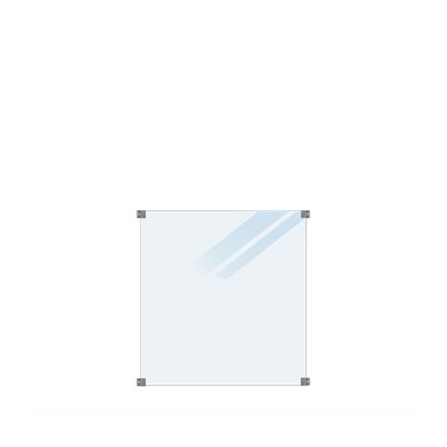 Plus glashegn i 8 mm lamineret frosted glas inkl. 4 beslag 90 x 91 cm