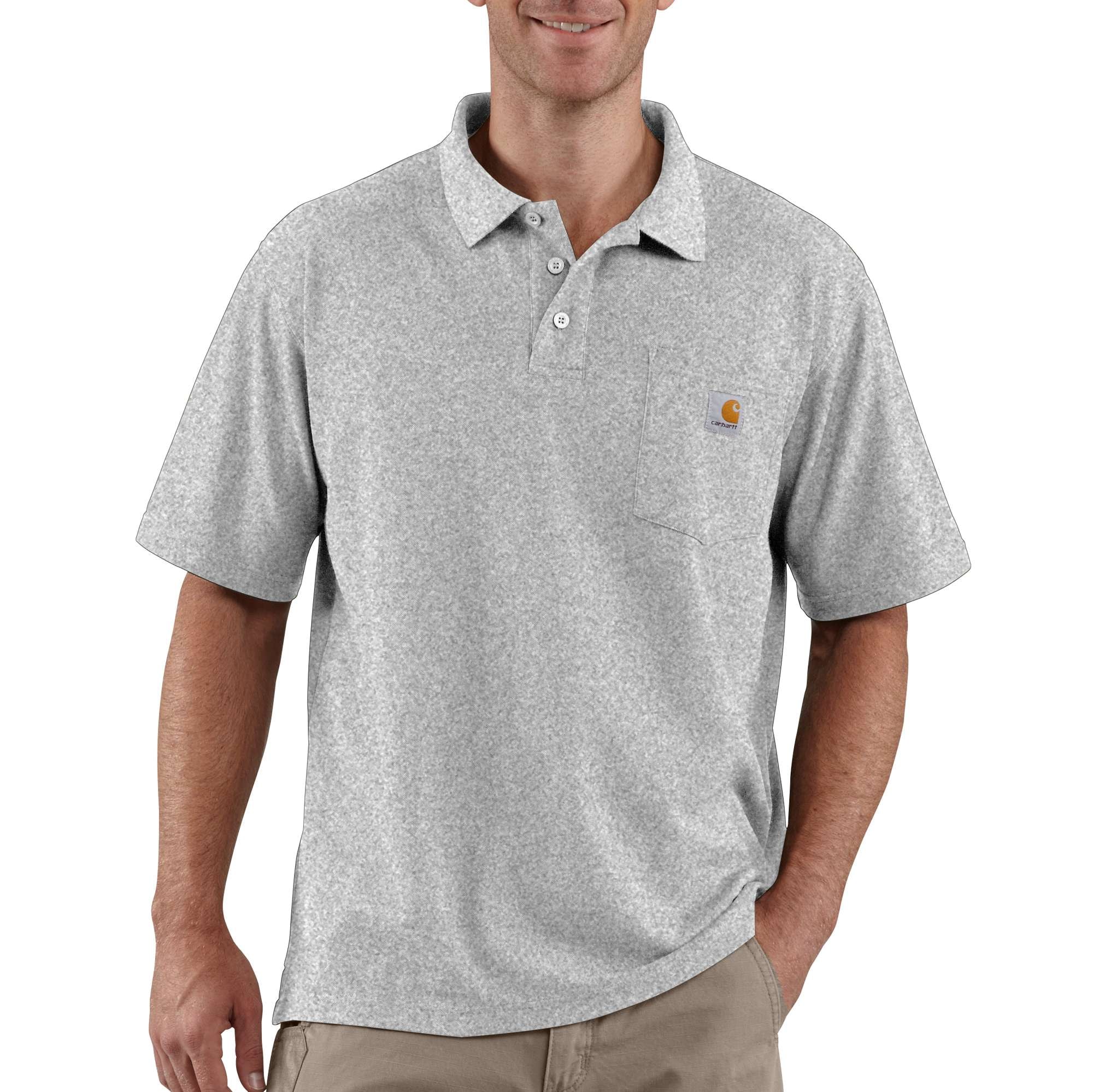 Carhartt Contractor's Polo Shirt Mens Heather Grey XXL