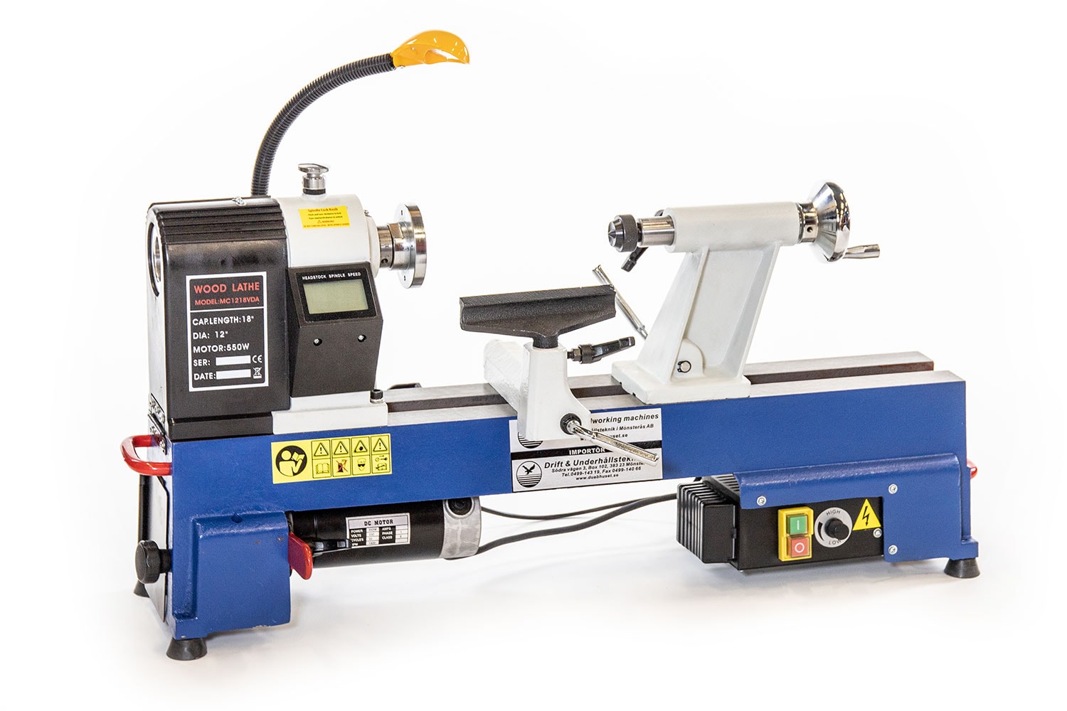 Hawk Trædrejebænk MC1218VDA 12"x18" Variabel Hastighed