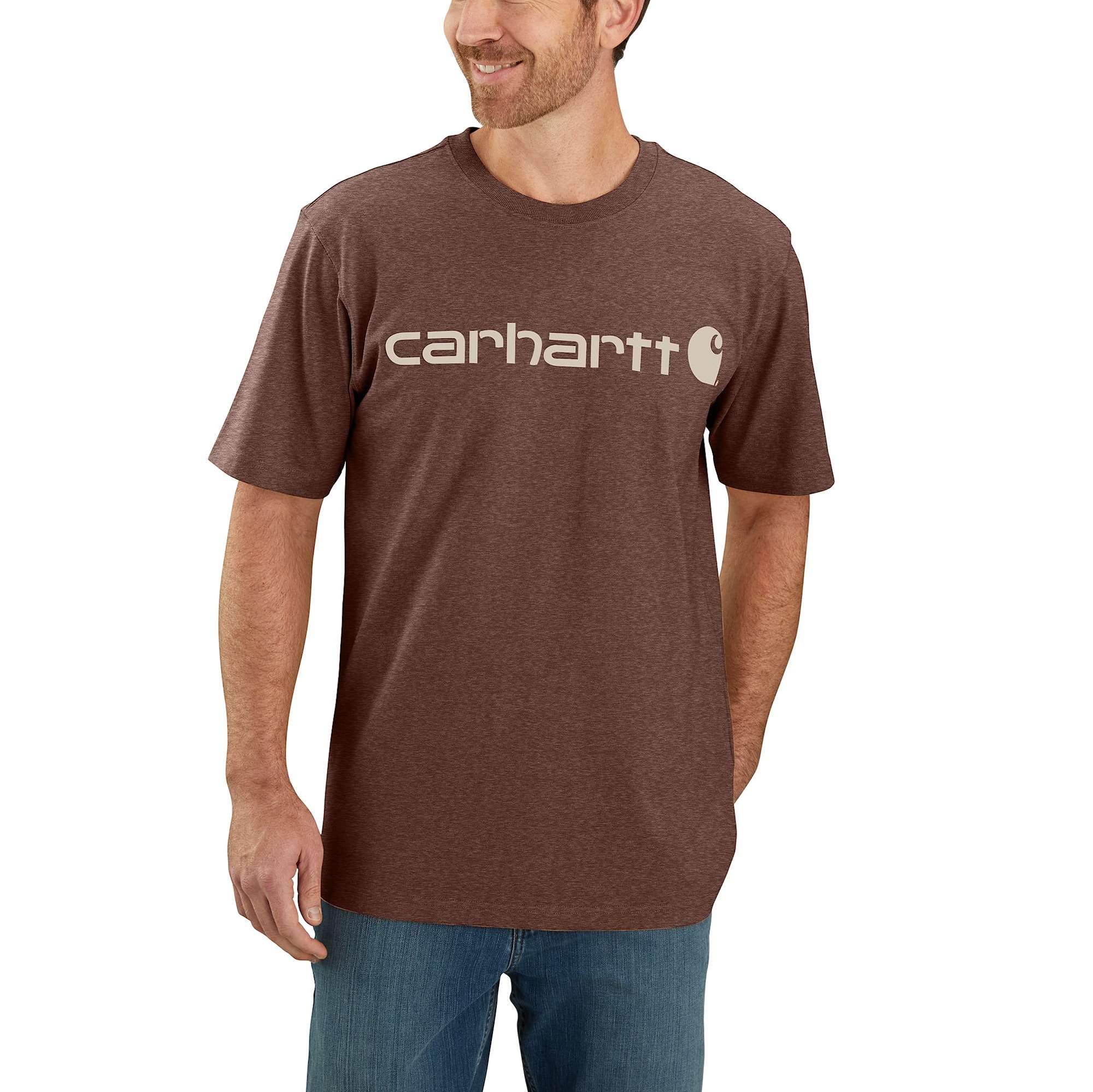 Carhartt Core logo T-shirt s/s, Herre, Mocha heather, XXL