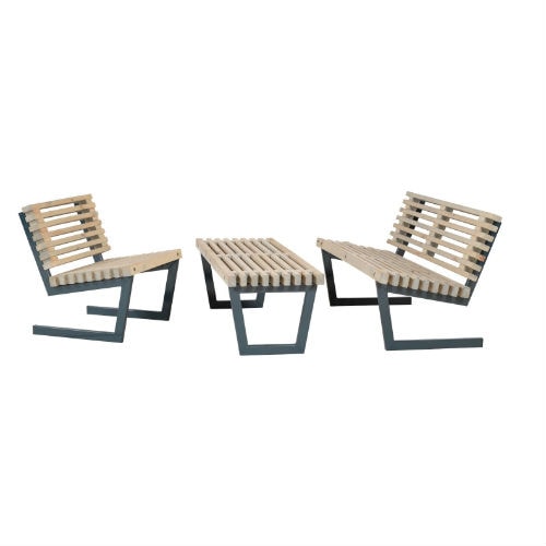 Plus Siesta møbelsæt i drivtømmer med sofa, stol og stort bord