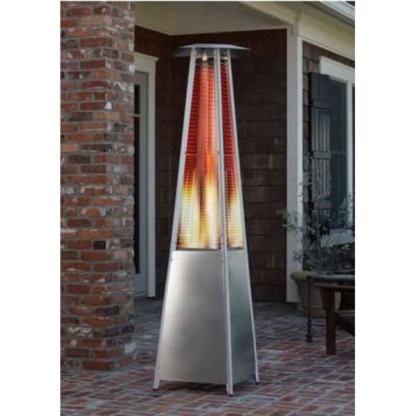 Terrassevarmer Lux med flamme i rustfri. 190 cm