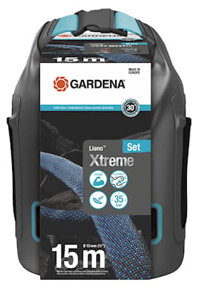 Gardena tekstilslange Liano ™ Xtreme 15 m 1/2 "Sæt med bjælkedyse og opbevaringspose