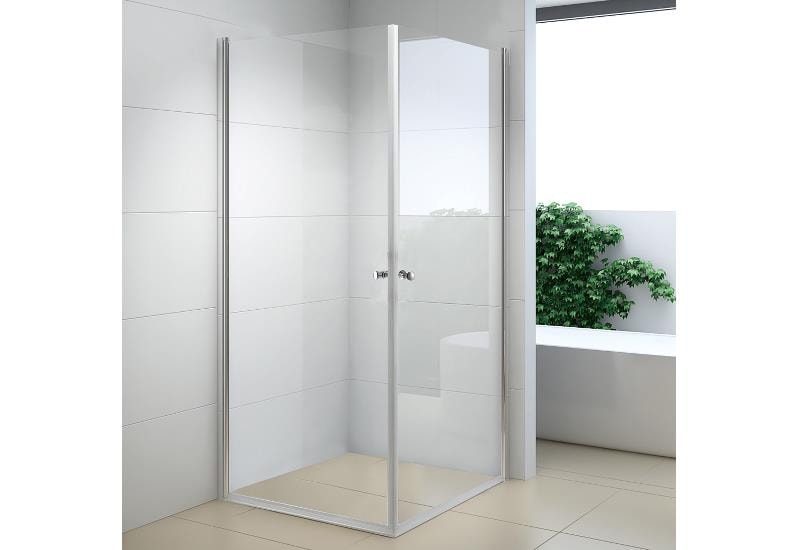 Nortiq Ystad bruseafskærmning i alu/frostet 90 x 90 x 190 cm