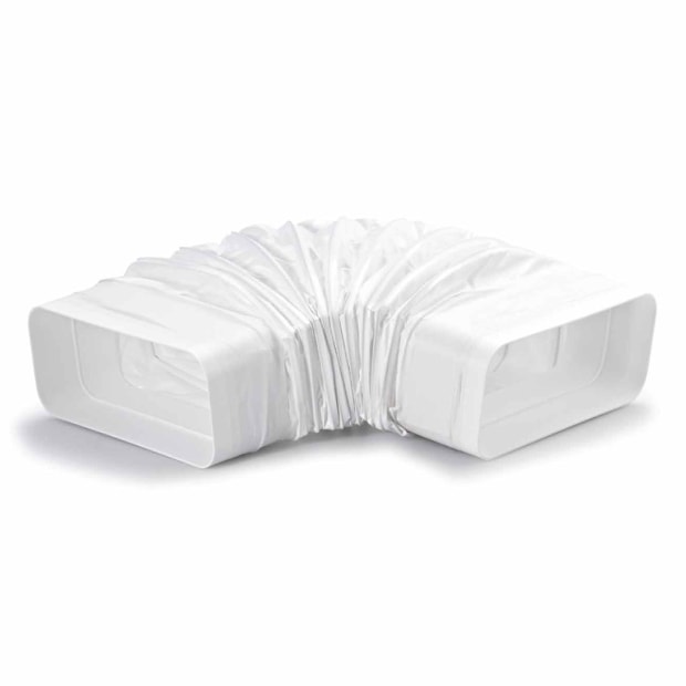 Aftrækskanal flad/flad, flexsystem, 89 x 222 mm 240 - 600 mm