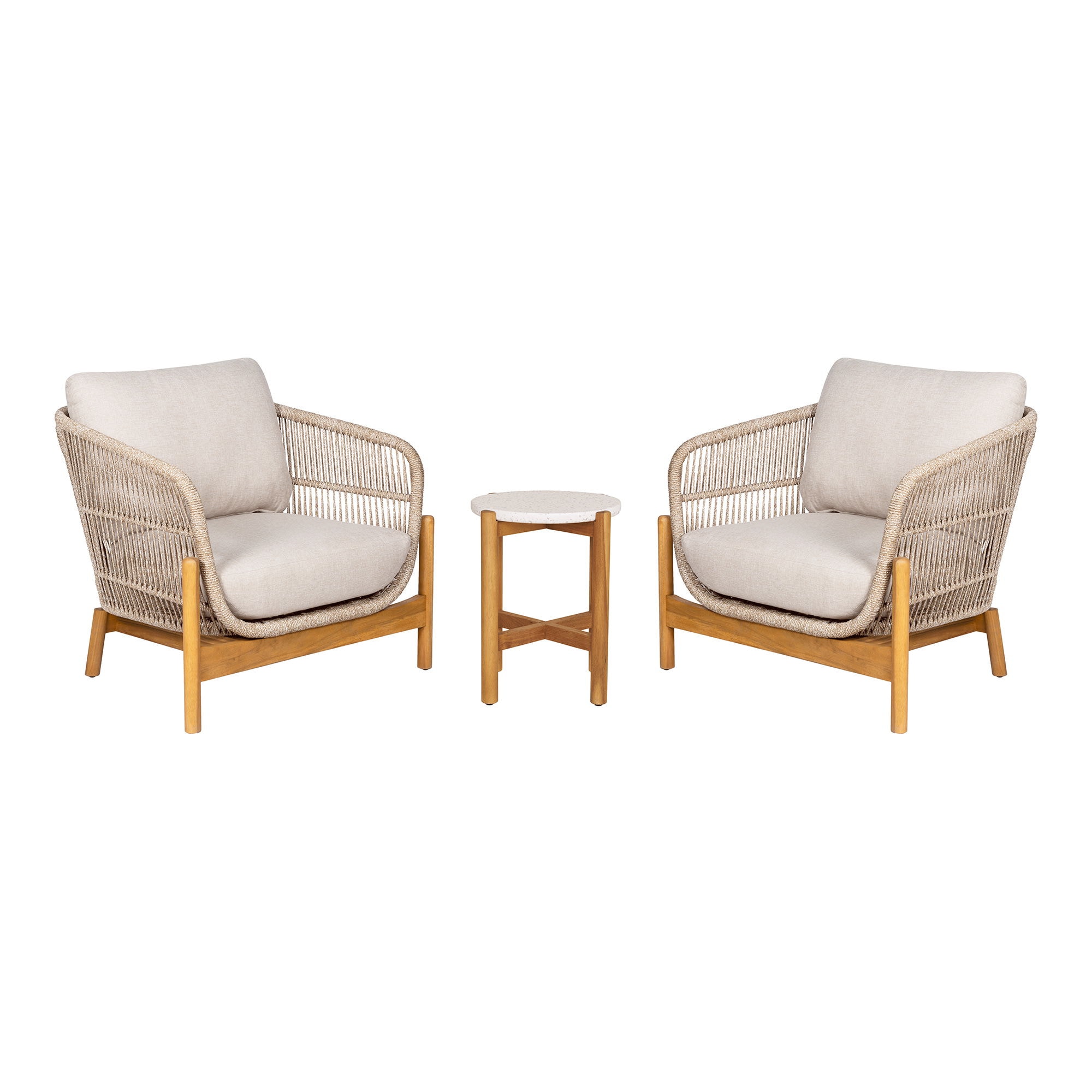 House Nordic Terracina havemøbelsæt med sidebord og 2 loungestole