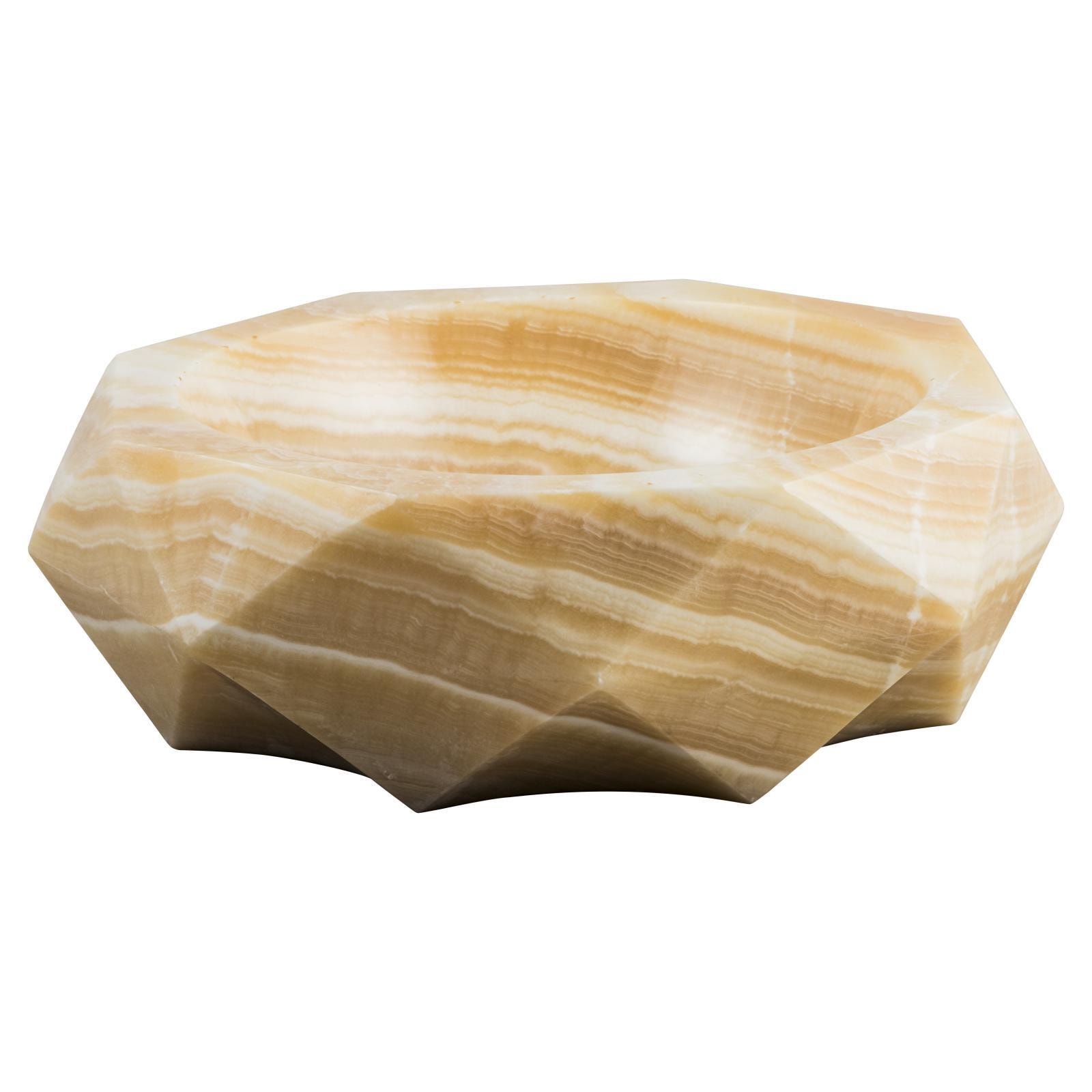 GemLook GL375 håndlavet vask i orange onyx Ø45 cm