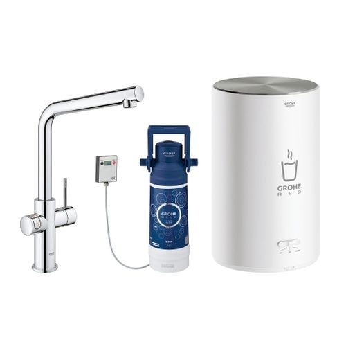 Grohe Red Duo II kogende vandhane i krom med L-tud og rund kedel i medium