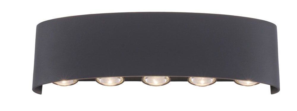 Paul Neuhaus Carlo LED væglampe i antracit IP54 10x0,8W