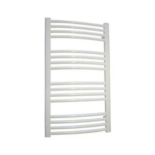 Kriss Round buet håndklædetørrer i hvid 860 x 500mm. Centermål 450 mm.