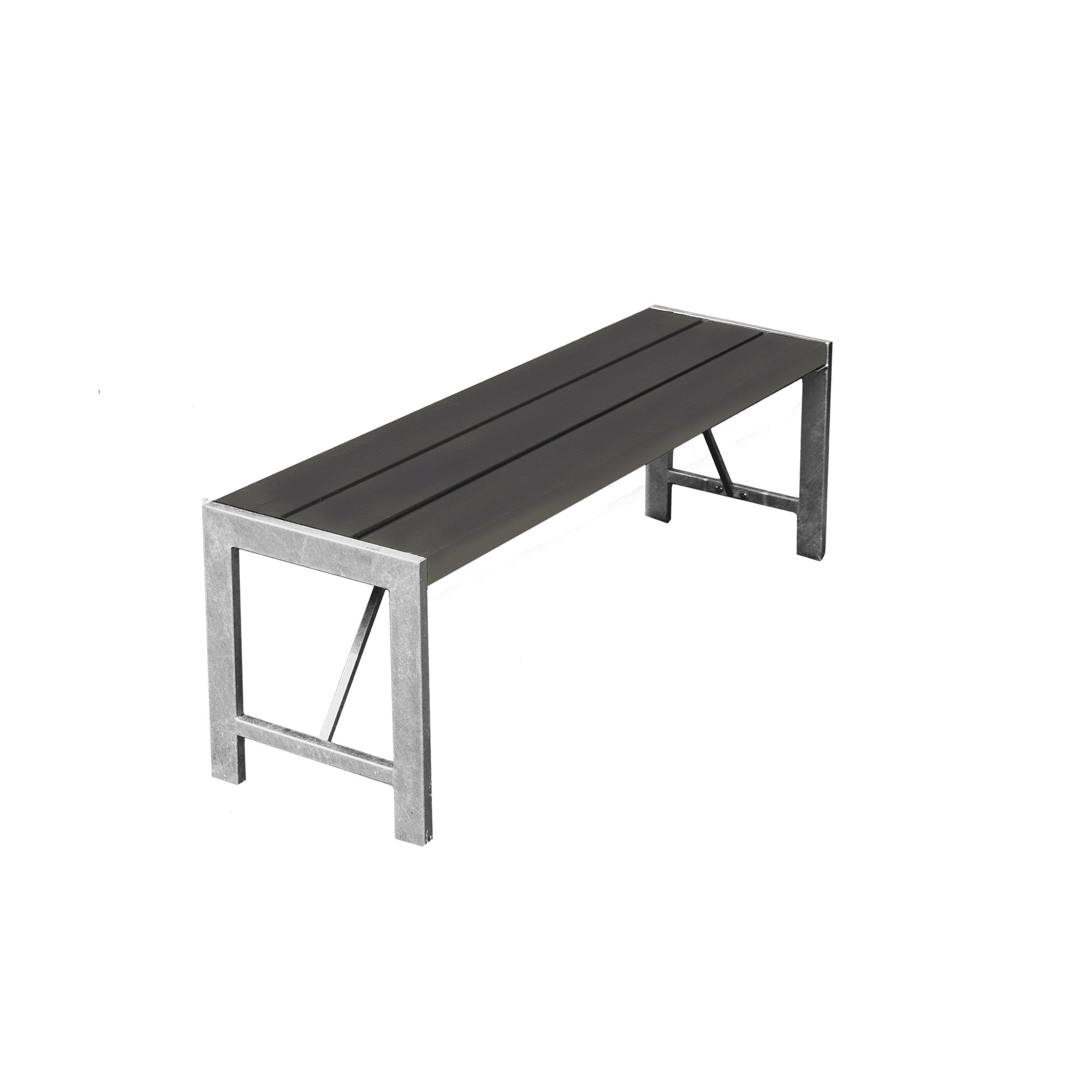 Hortus havebænk H-model nonwood antracit/galv. stel 123 cm