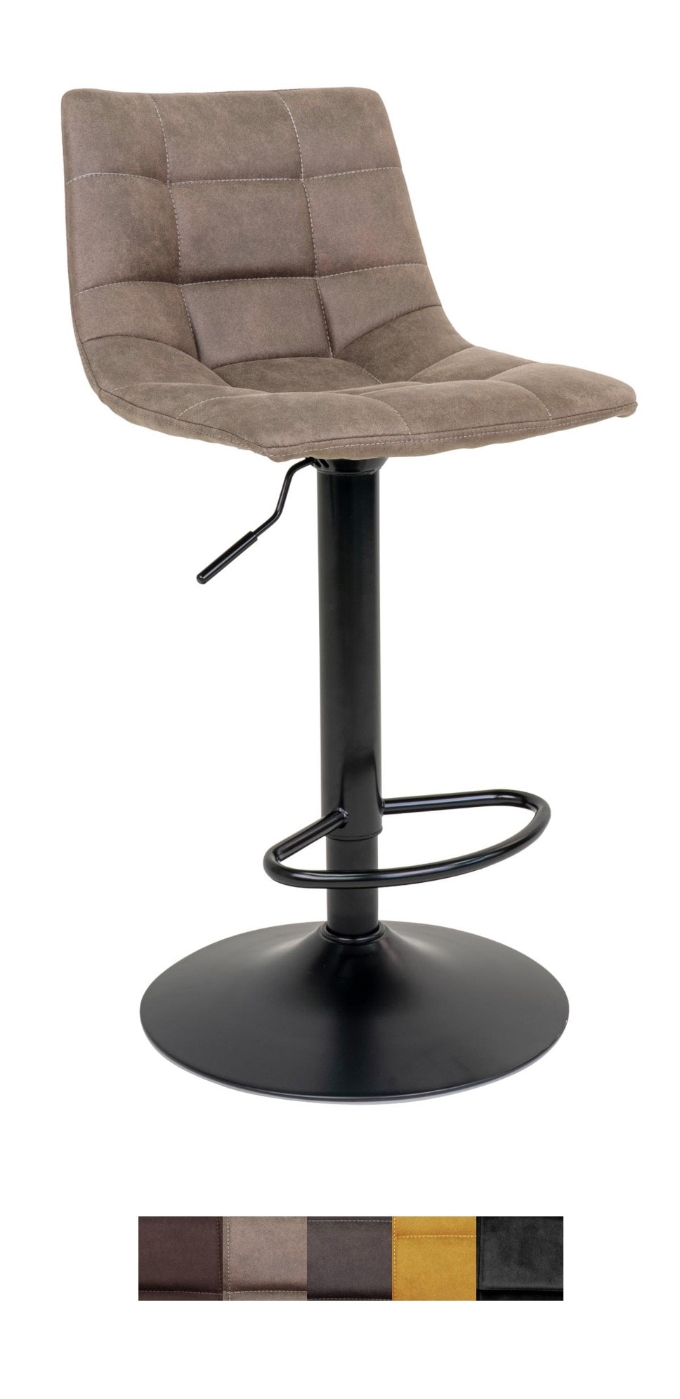 House Nordic Middelfart barstol i sort velour med sorte ben HN1207