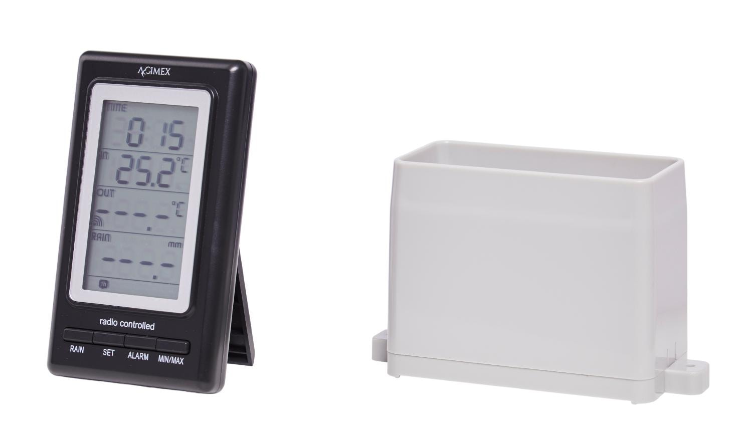 Agimex vejrstation m/termometer og regnmåler