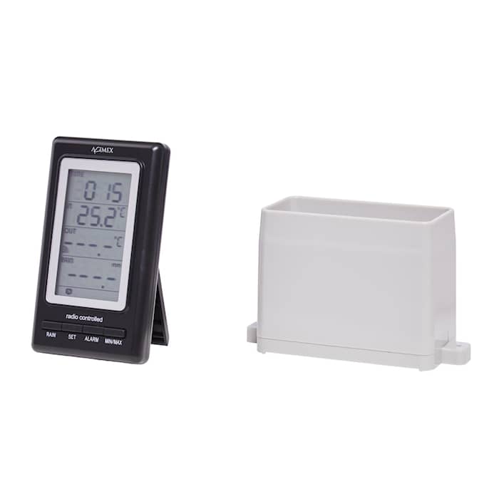 Agimex vejrstation m/termometer og regnmåler