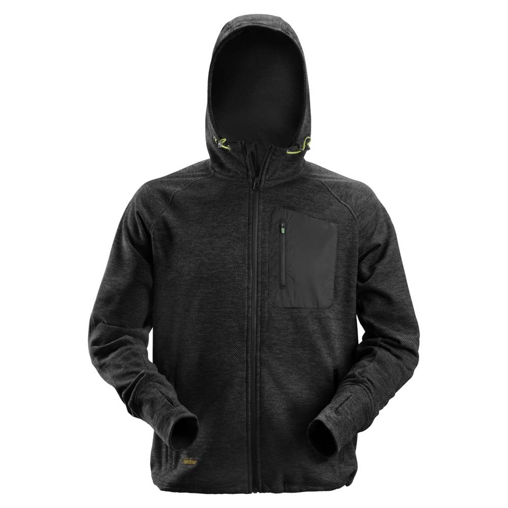 Snickers 8041 FlexiWork fleece hættetrøje sort