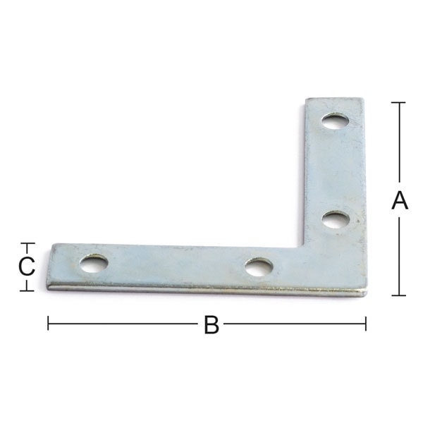 Habo hjørnebånd 50 x 50 x 10 mm elforzinket 2 stk