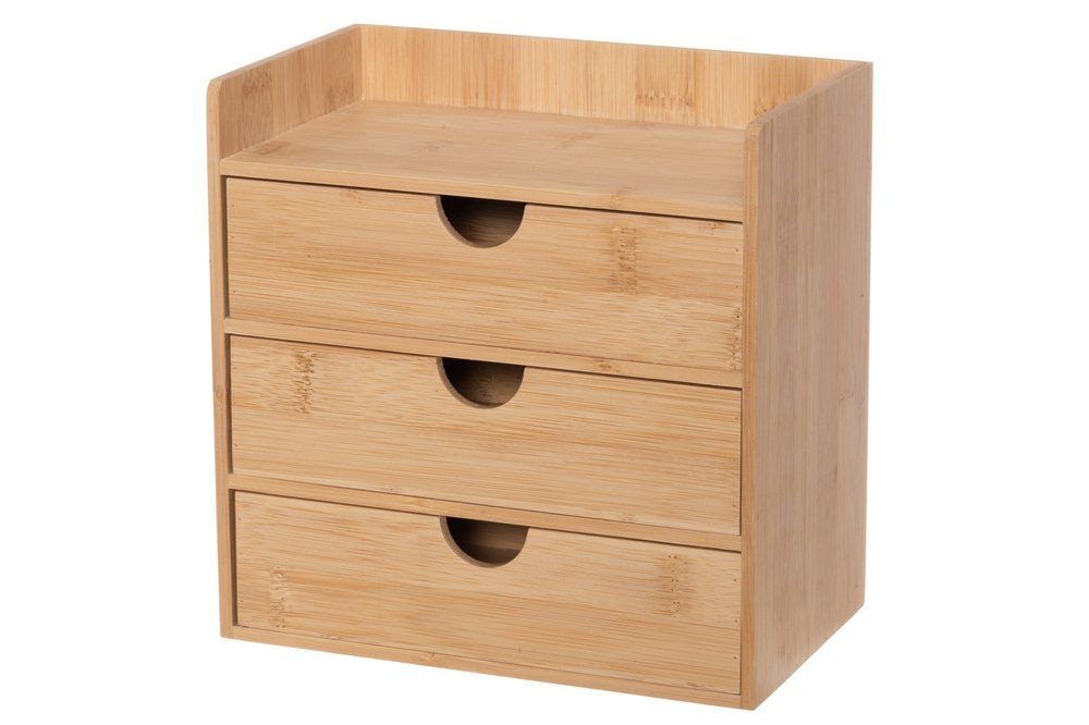 4Living minikommode i bambus med skuffer 20 x 12,5 x 20 cm