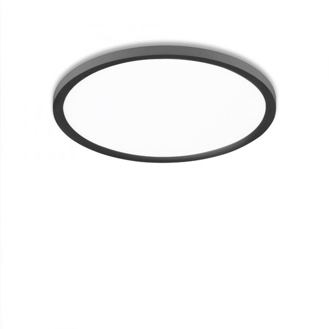 LeuchtenDirekt Flat LED plafond opal/sort Ø40 cm