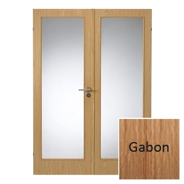 Swedoor Easy nature GW1+GW1 40 mm gabon dør m. glas 62,5+62,5x200 cm (13x20,5)