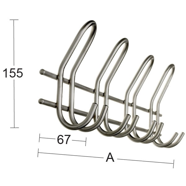Habo knagerække Saturn 4-dobbelt rustfri