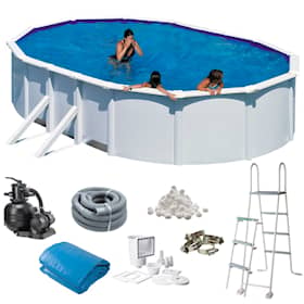 Swim & Fun Basic pool oval 610 x 375 x 120 cm i hvid 20.893 liter