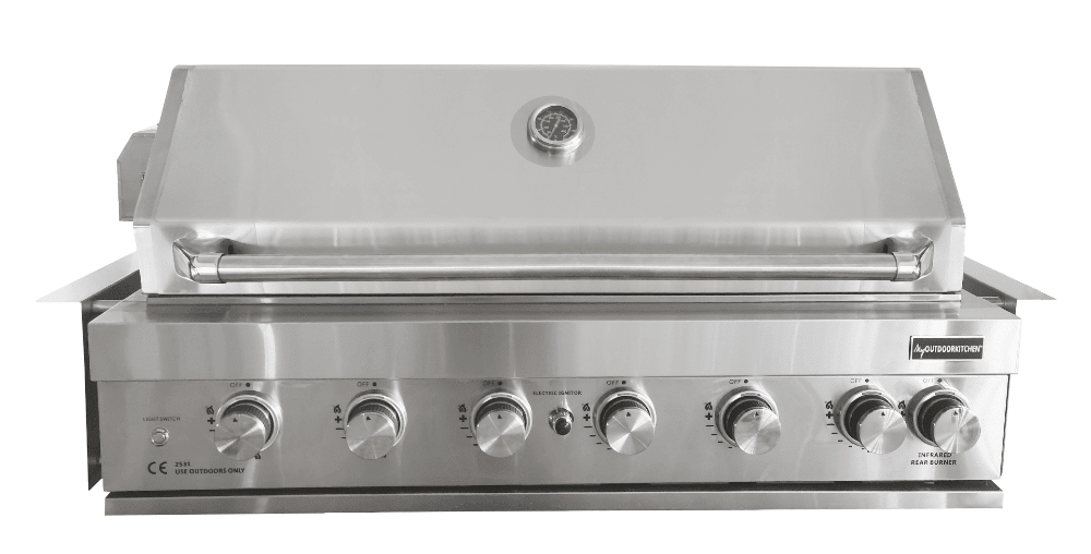 Myoutdoorkitchen Built-in gasgrill til indbygning 6 brændere rustfri