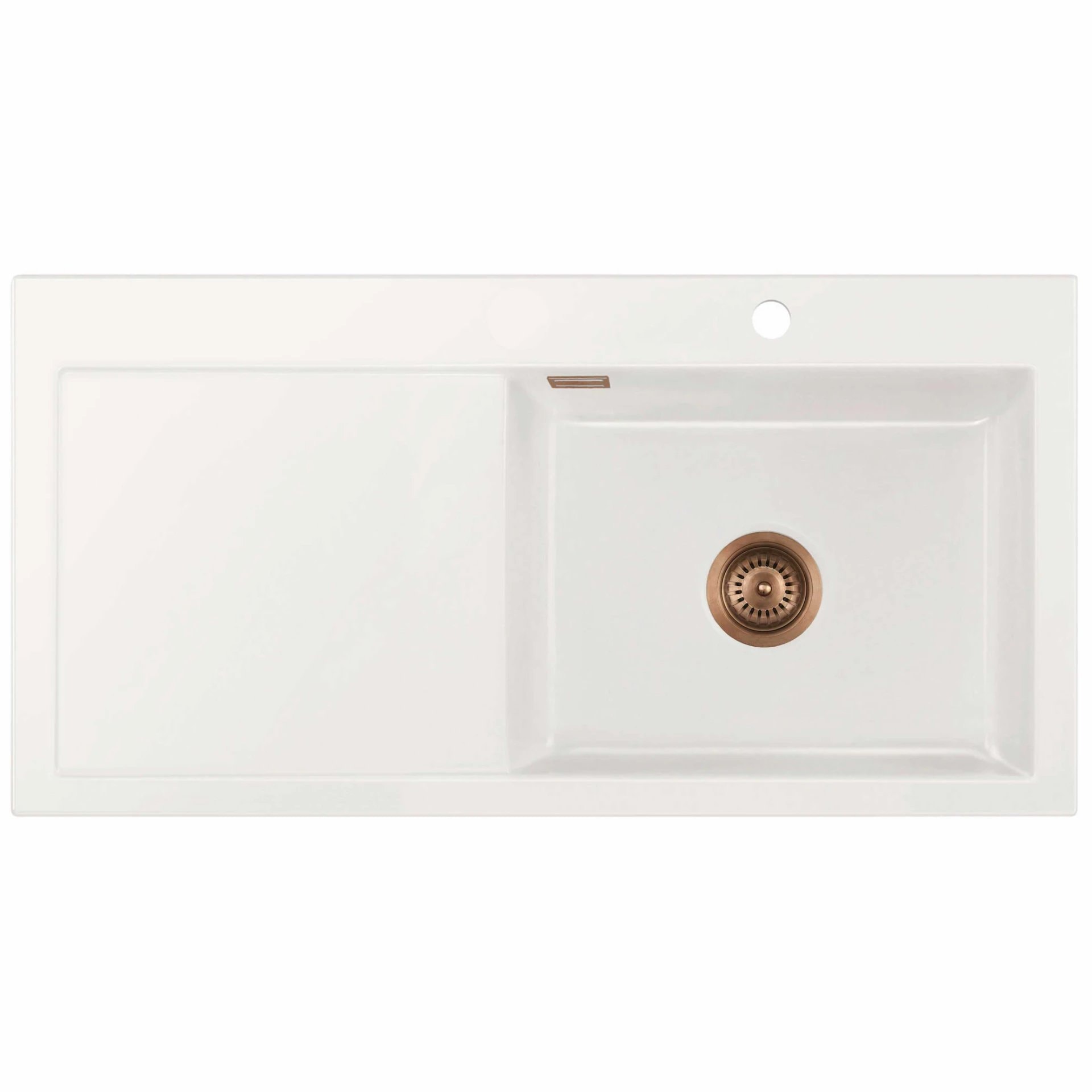 Lavabo Mera 100 SL køkkenvask med bakke tv i hvid keramik med afløb 1000 x 510 mm