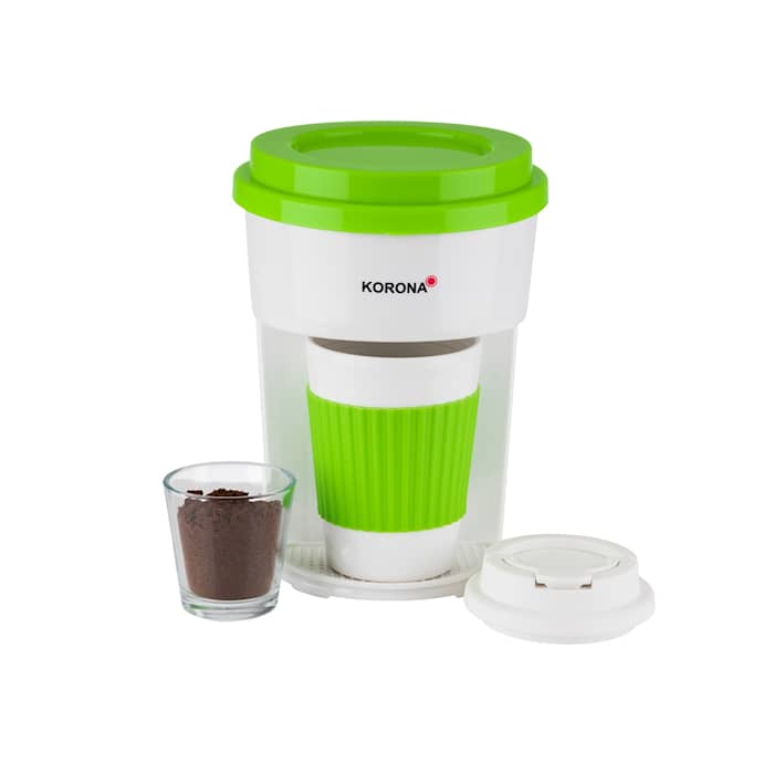 Korona 12203 Cup-to-go kaffemaskine/takeaway kop med låg grøn/hvid 350 ml 400W