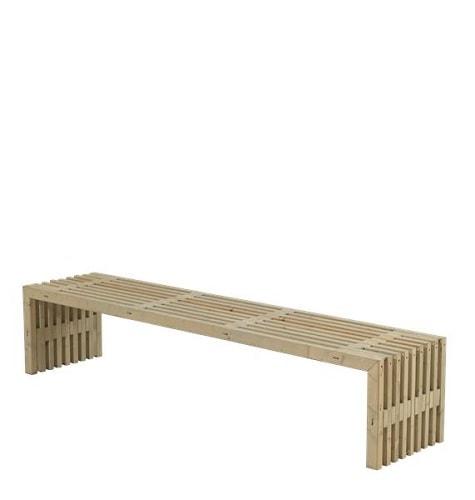 Plus rustik design trallebænk grundmalet i sort 218 x 49 x 45 cm