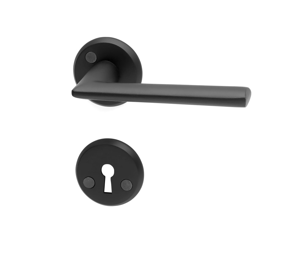 Habo Miami dørgreb sort alu inkl. dørgrebsroset og nøgleskilt