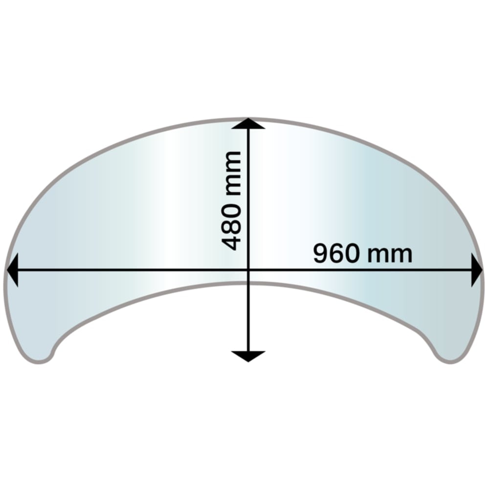 Aduro ellipse gulvplade til Aduro 15 i 6 mm grå glas 960 x 480 mm