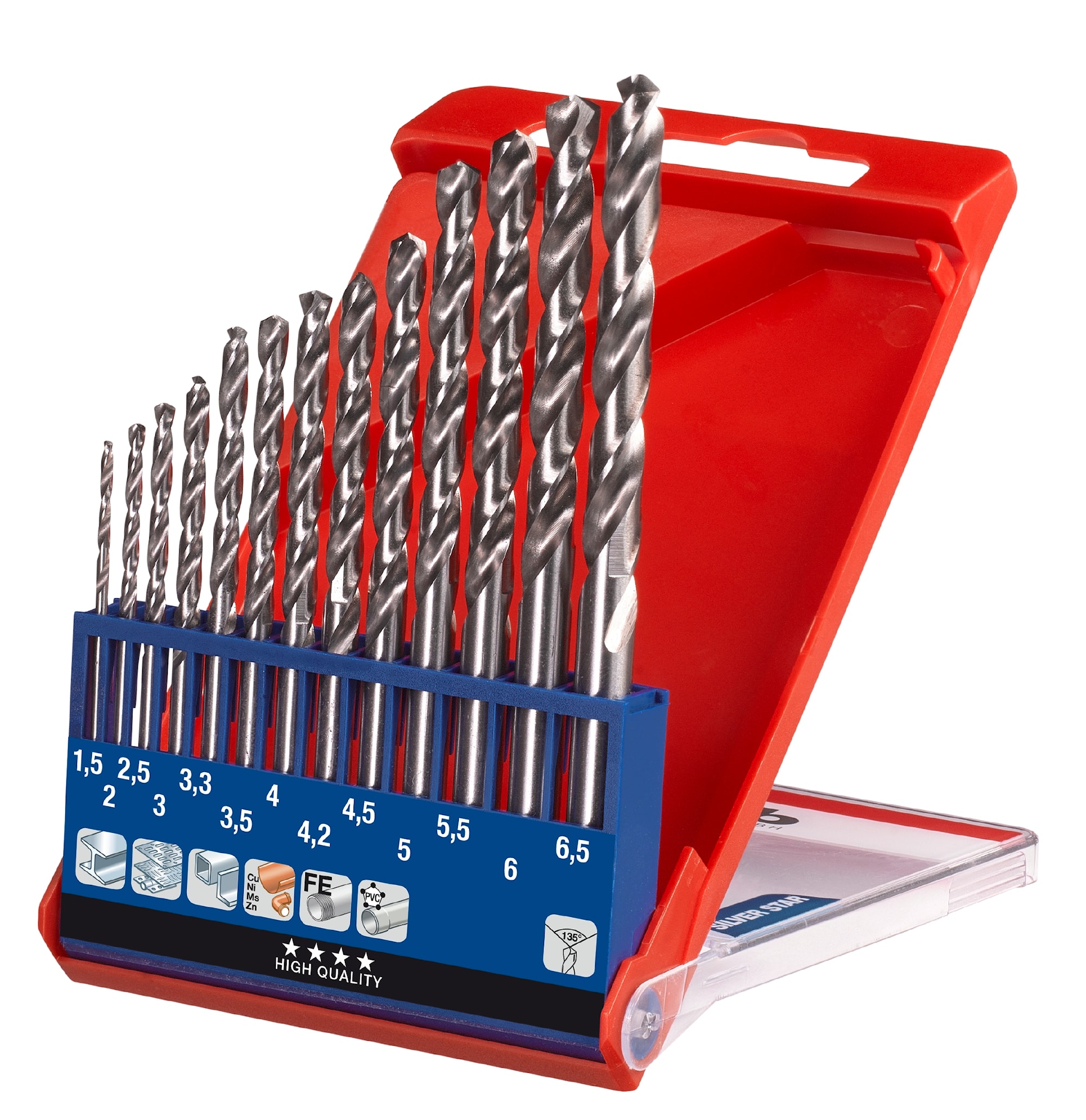 KWB Silver Star HSS bor 1,5-6,5 mm 13 dele