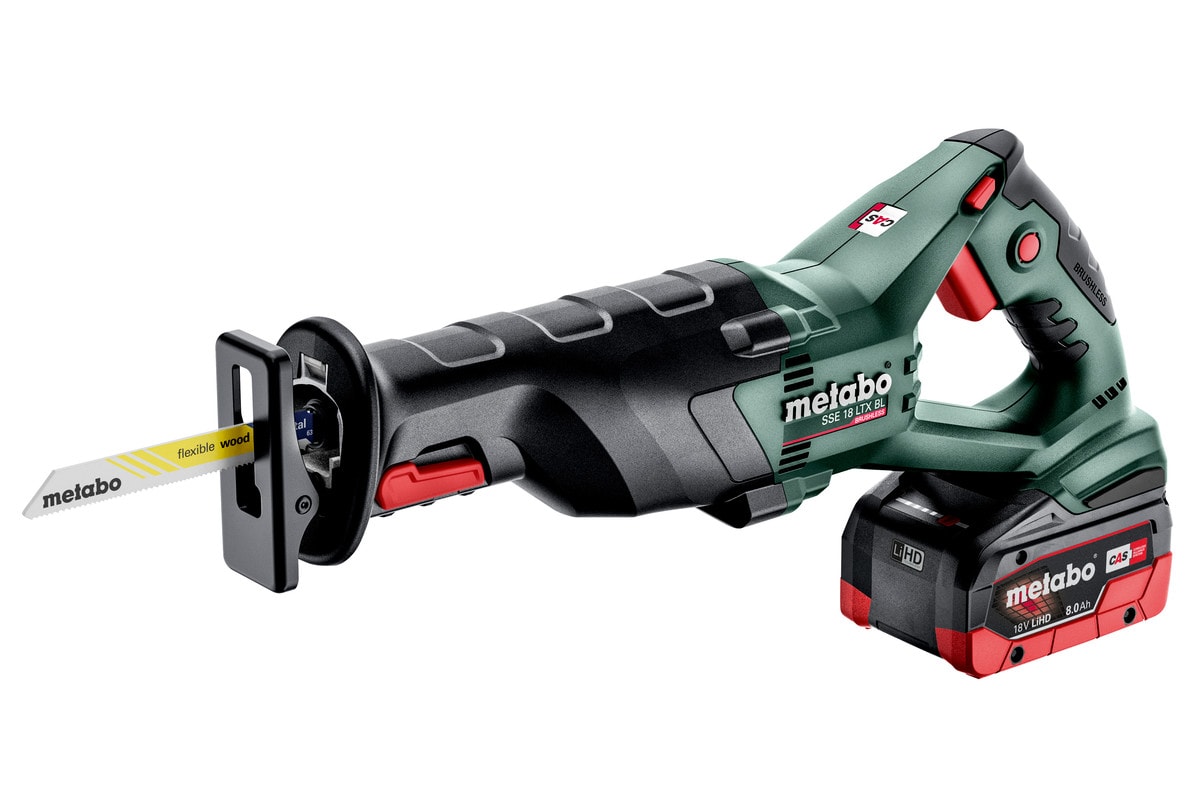 Metabo tigersav SSE 18 LTX BL med 2x8Ah batterier og lader