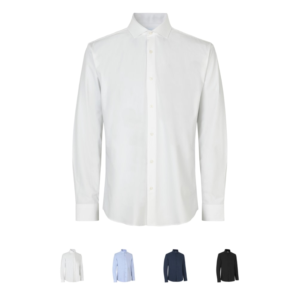 Seven Seas Hybrid skjorte modern sort str. 4XL