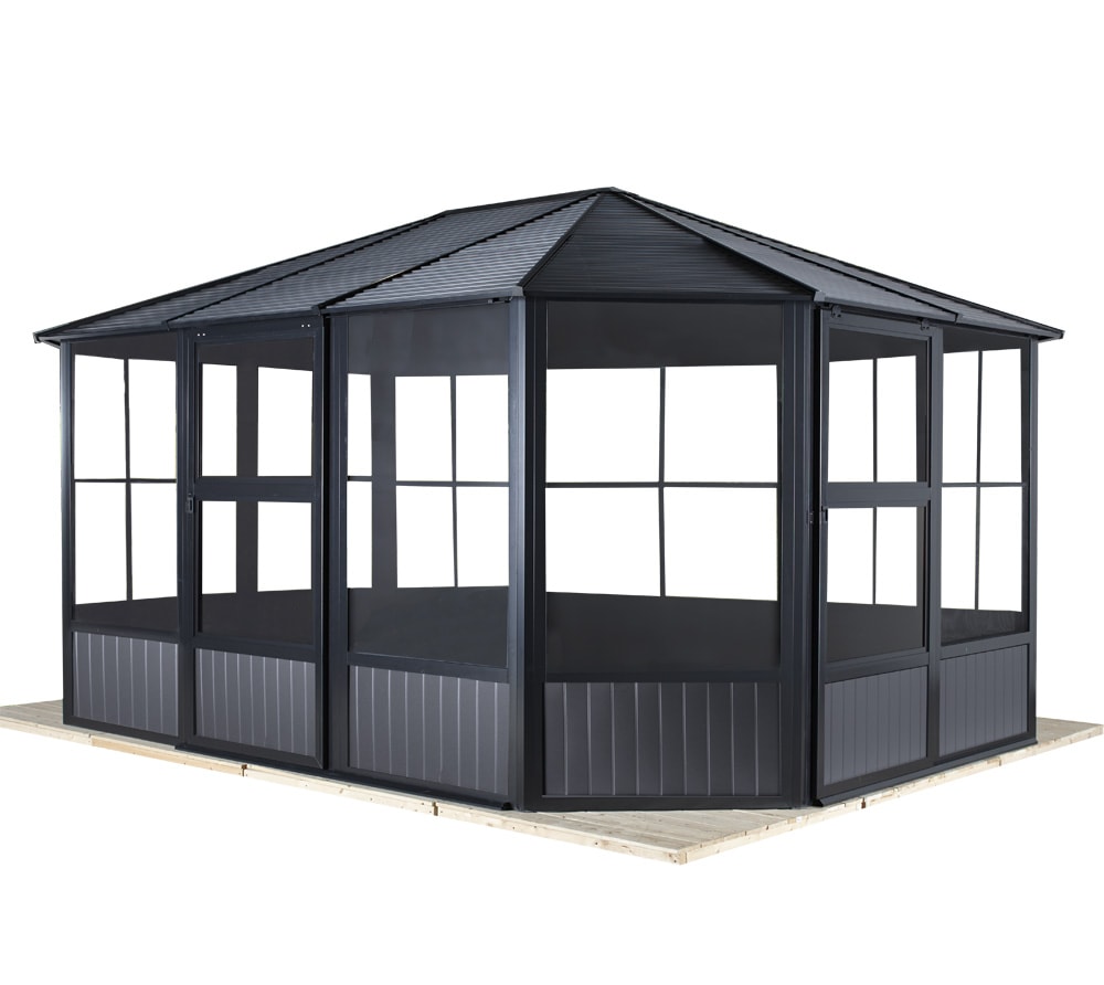Sojag Charleston 12x12 havepavillon i antracit med ståltag 384 x 384 x 281 cm
