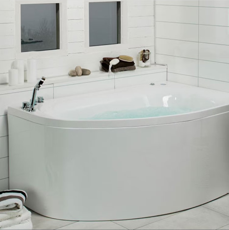 Bathlife Trivsam 160 Premium spabad med front, gavl og armatur, højre