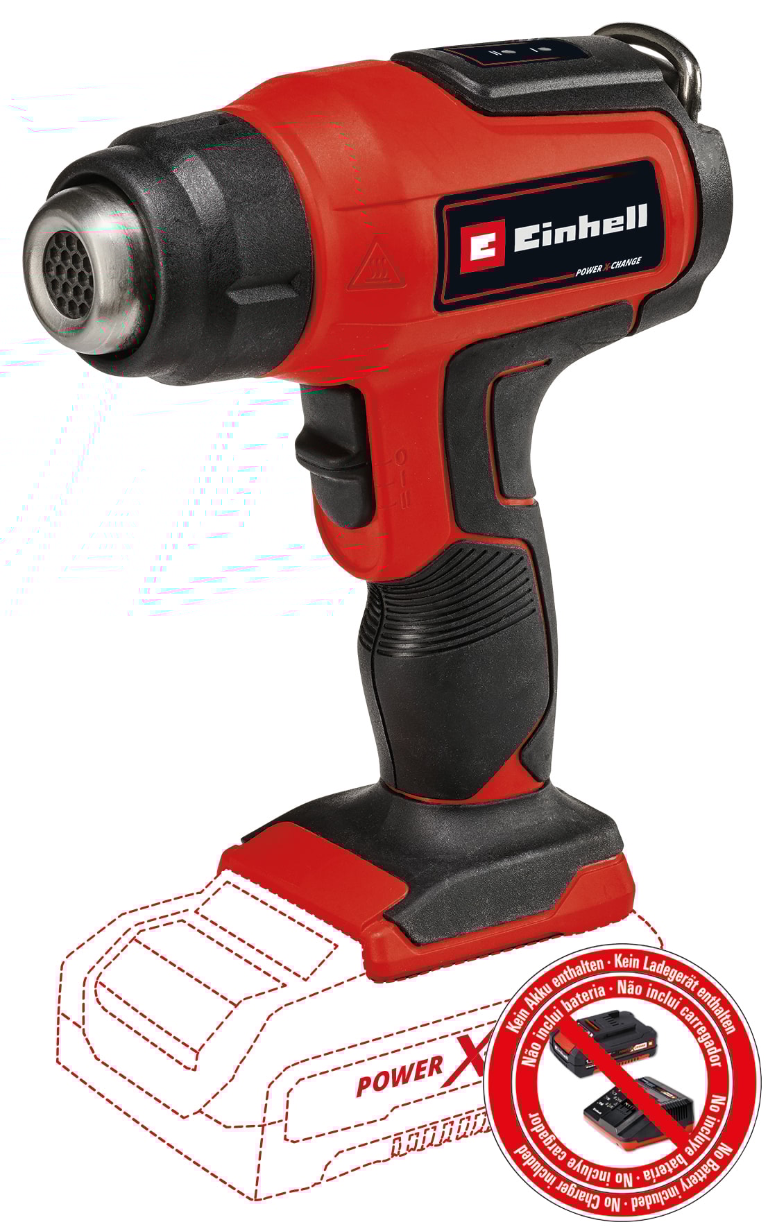 Einhell TE-HA 18 varmluftspistol 2-trin 18V uden batteri og lader