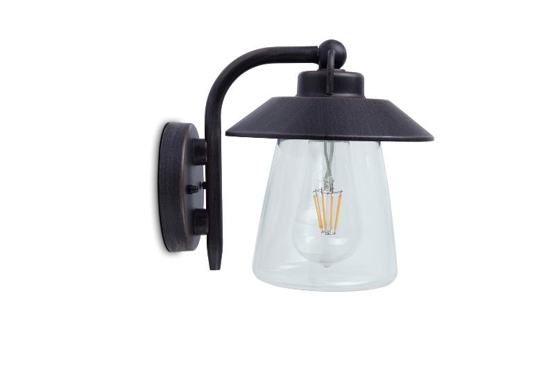 Lutec Cate væglampe i mat rust/klar E27 IP44