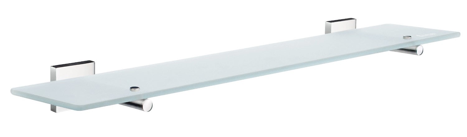 Smedbo House badeværelseshylde i poleret krom/materet glas L600 mm