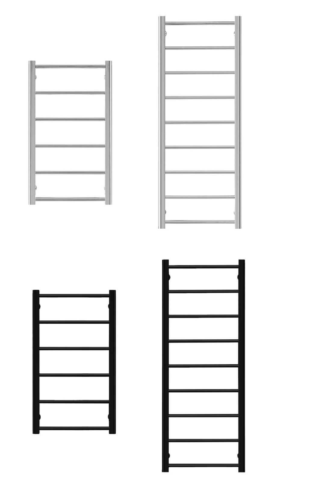 Bathlife Lejd håndklædetørrer i sort 500 x 1276 mm